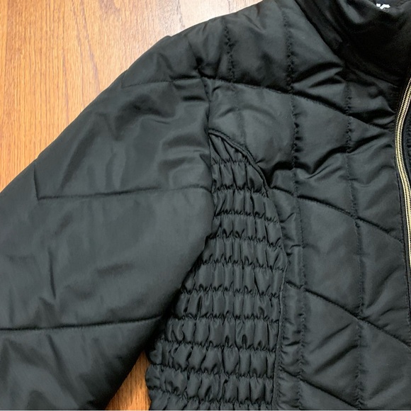 INTL d.e.t.a.i.l.s black quilted puffer front dip winter jacket coat - Picture 5 of 14